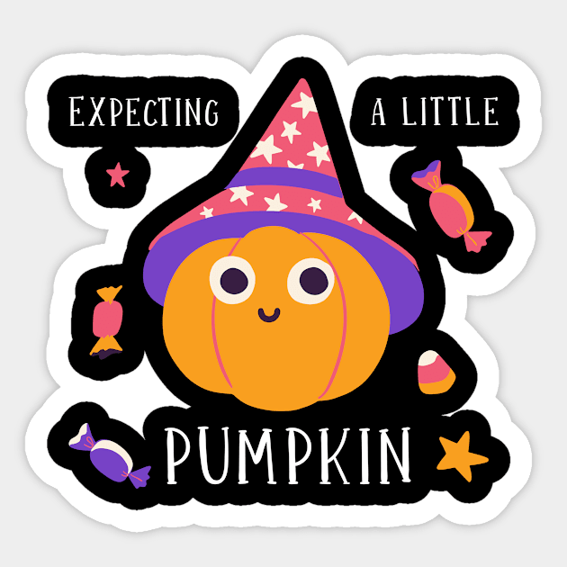 Expecting Pumpkin Halloween Pregnancy Announcement Sticker by TheBestHumorApparel